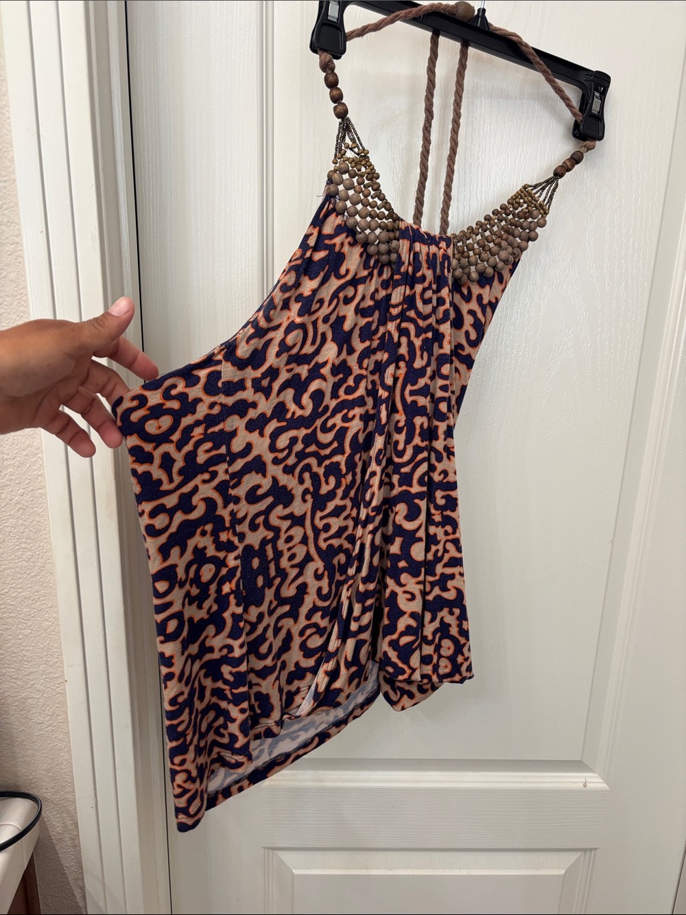 Akiko Blue and Orange Patterned Top